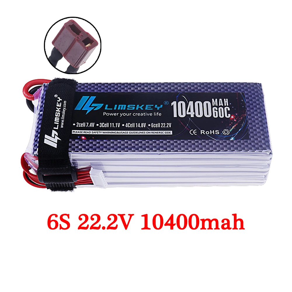 7.4v 11.1v 14.8v 22.2v 10400mAh Lipo Batterij Voor RC Quadrotor Drones Racewagen Boten Onderdelen 2s 3s 4s 6s Oplaadbare Batterij