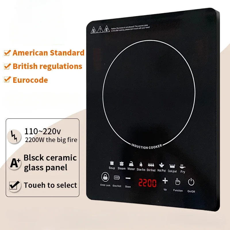 EU/UK/US Multifunktionale Tragbare 2200 W High-power Elektrische Induktion Kochfeld 110 V/220 V hause Küche Touch Panel Desktop Brenner