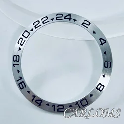 GMT 38mm Silver Aluminum Bezel Insert For 40mm Mens Watches Replace Accessories Watch Bezel Ring