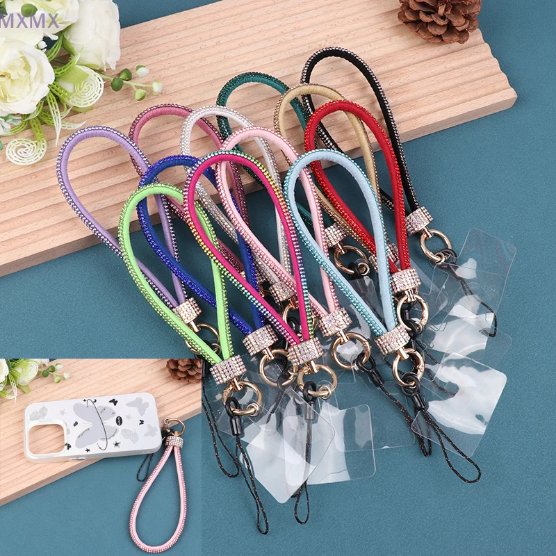 Fashion Rhinestone Mobile Phone Lanyard Wrist Chain Short Diamond-encrusted Phone Rope DIY Anti-lost Camera Lanyard