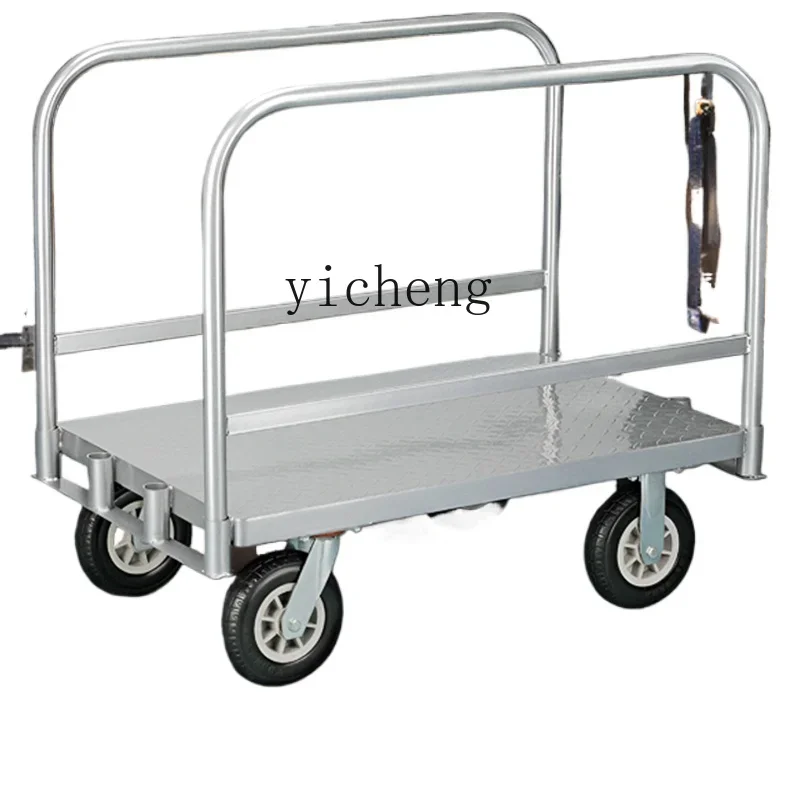 

heavy duty cloth truck removable double guardrail pull goods hand push flat truck stage truck