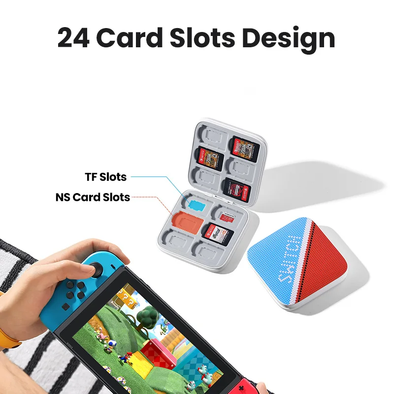 UGREEN Game Card Case for Nintendo Switch Game Card Micro SD Card Holder Portable Storage Bag 12 Game Card Slot 12 TF Card Slot