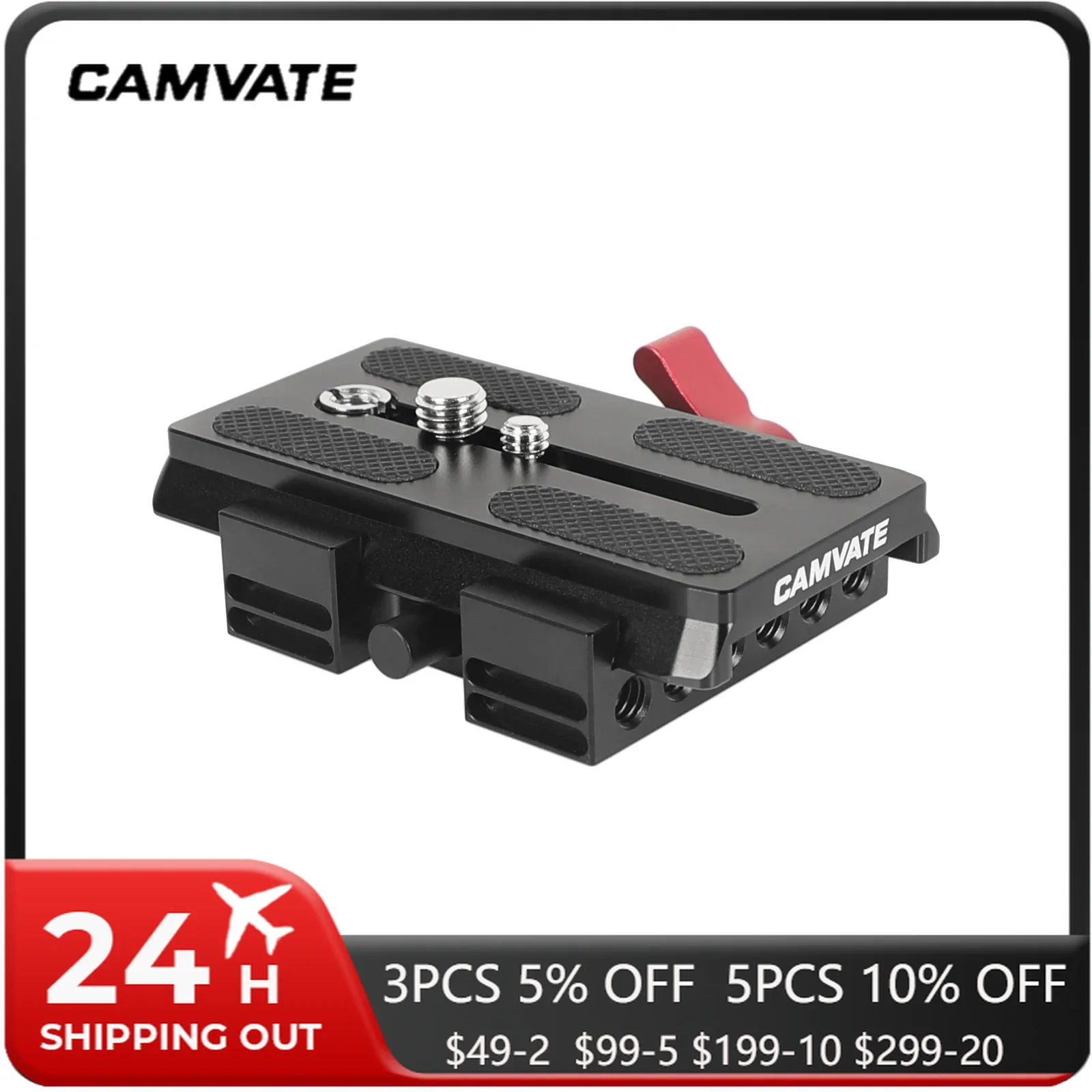 CAMVATE Quick Release Plate Clamp Camera Baseplate For Camera Cage Manfrotto 577/ 501/ 504/ 701 Tripod, Rail, Stabilizer