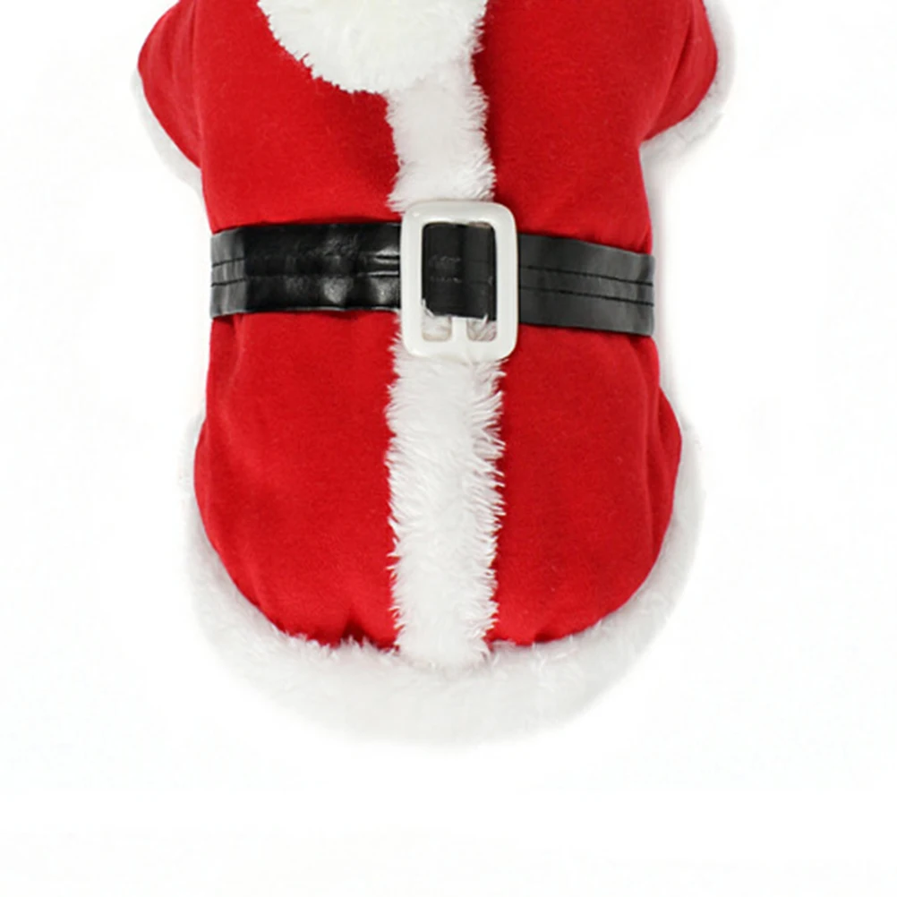 

Double Layer Fleece Warm Pet Suit Christmas Dog Clothes Puppy Jacket for Small Dogs Long Lasting Use Santa Design Outdoor