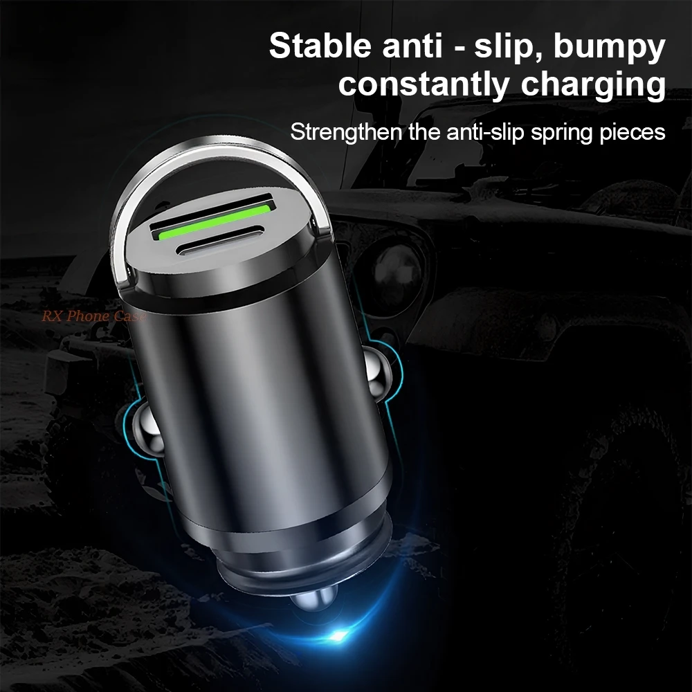 New Mini Car Charger Fast Charging 100W For iPhone QC3.0 Mini PD USB Type C Car Mobile Phone Charger For Xiaomi Samsung Huawei