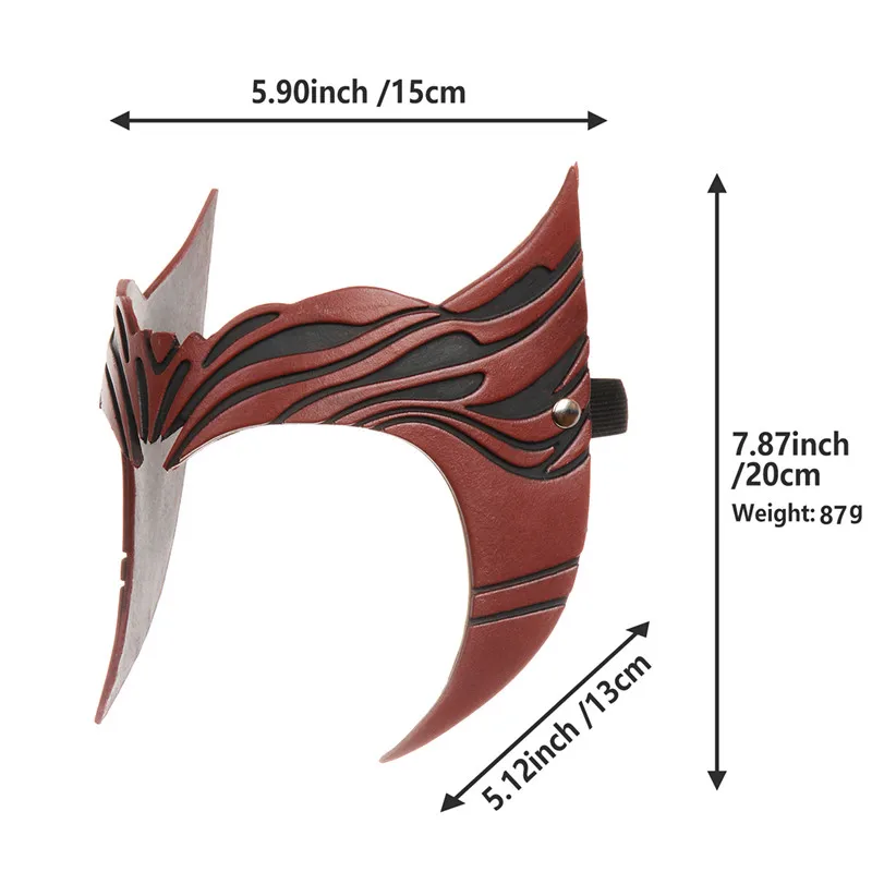 خارقة القرمزي الساحرة تاج تأثيري حلي واندا PU قناع أغطية الرأس غطاء الرأس هالوين حفلة للجنسين الدعامة