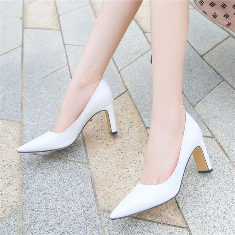 Patent Leather Heels 2023 Fashion Woman Pumps Pointed Toe Women Shoes Sexy Party Shoes Women Office High Heels Plus Size 32-43