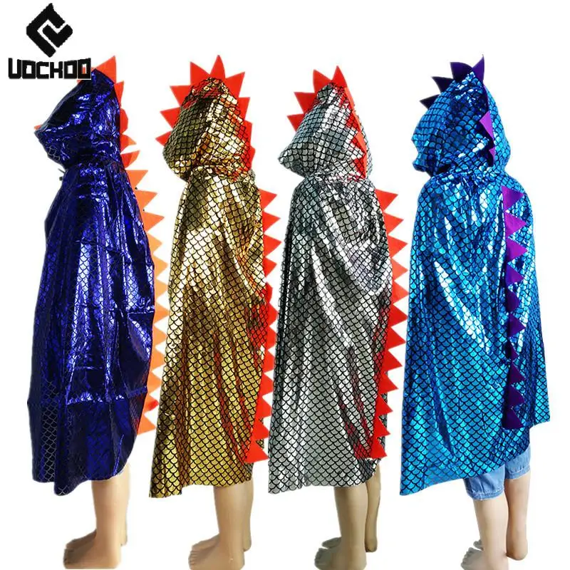 

Carnival Dinosaur Cloak Boy Girl Cosplay Costume Funny Stage Performance Cloak Festival Dress Up Fancy Scale Pattern Outfit