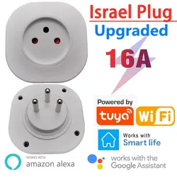 16A Israel Plug Smart Wifi Power Plug Wifi Smart Wireless Socket Outlet Work with Alexa Google Home Assistant Tuya SmartLife APP