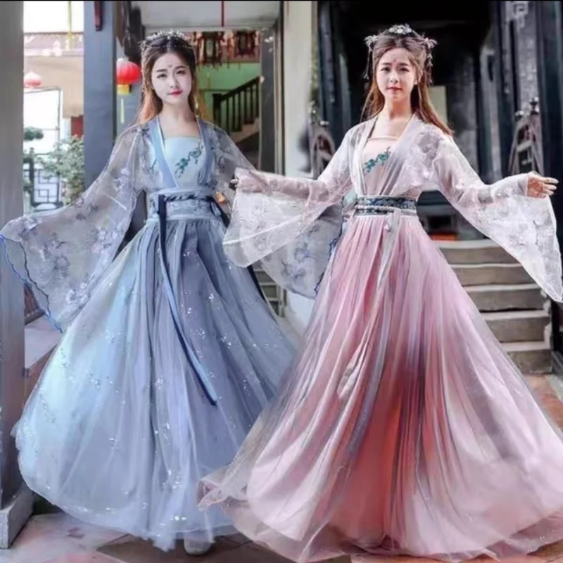 

2023 Traditional Women Flower Hanfu Dress Ancient Chinese Costumes Beautiful Dance Hanfu Originale Princess Tang Dynasty Robe