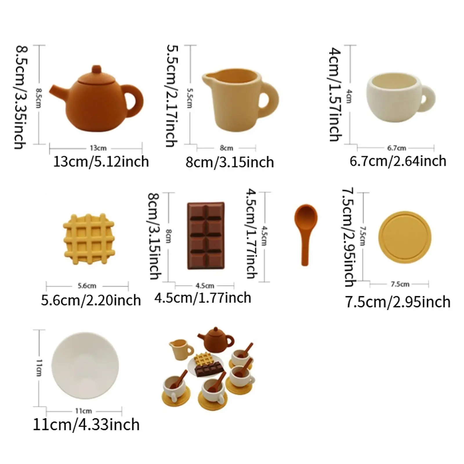 Afternoon Tea Set Kitchen Play Set Simulation Food Toy Playset Tea Party