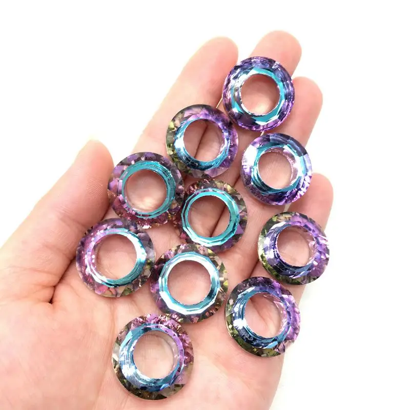 10PCS 20mm Shiny AB Geometrische Runde Oval Lose Abstand Anhänger Perlen DIY männer und frauen Glück armband Halskette Schmuck – Detail 5