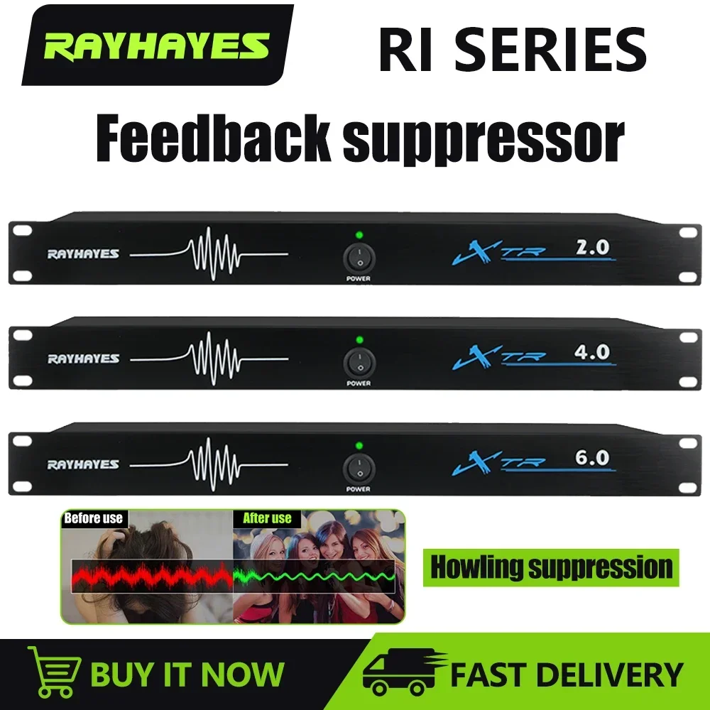 

Rayhayes Audio Feedback Suppressor Processor High Quality Conference Microphone System 6 In 6 Out For Stage And Ktv