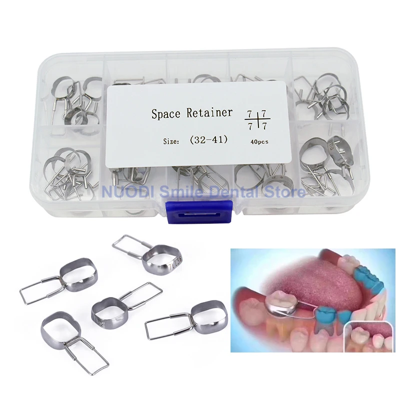 40PCS Dental Orthodontic Space Maintainer 1st Molar Band Loops Dental Ortho 2nd Molar Gap Retainer 32#-41# Dentistry Materials