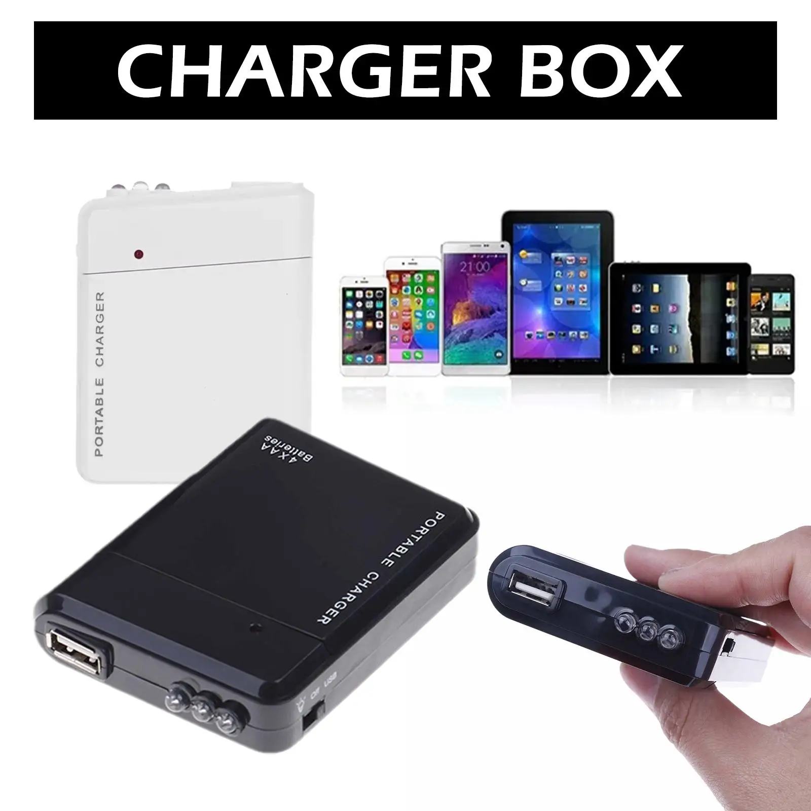 4 Slots AA Battery Charger USB Power Bank Rechargeable External Universal AA Emergency Charger Battery C5K5 Charger Box Cha I8T0