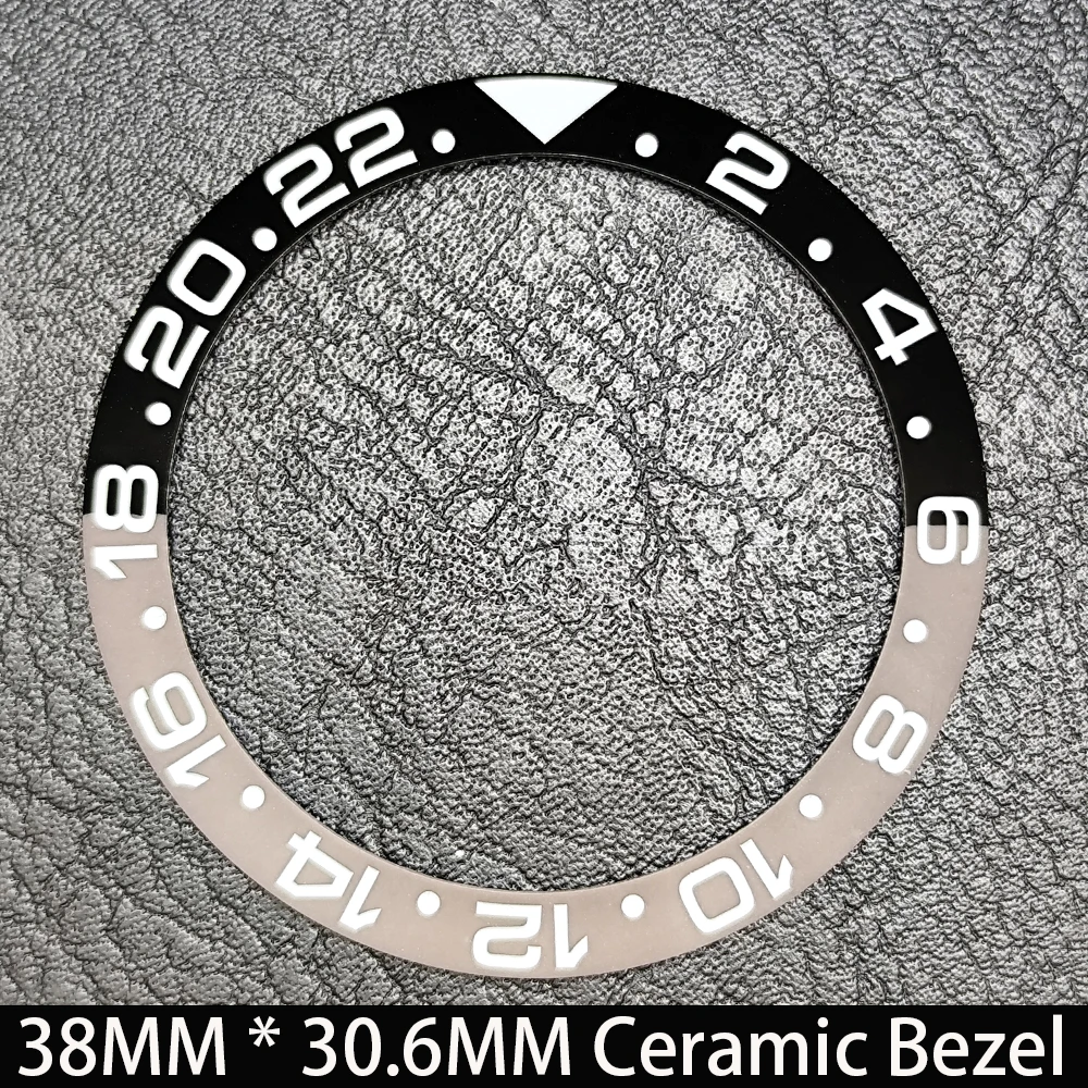 Schräge 38mm * 30,6mm Keramik/Aluminium Blau Leuchtende Lünette GMT und Taucheruhr-Einsatz Passend für 40mm Uhrengehäuse Ersatz-Uhrenteil – Detail 22