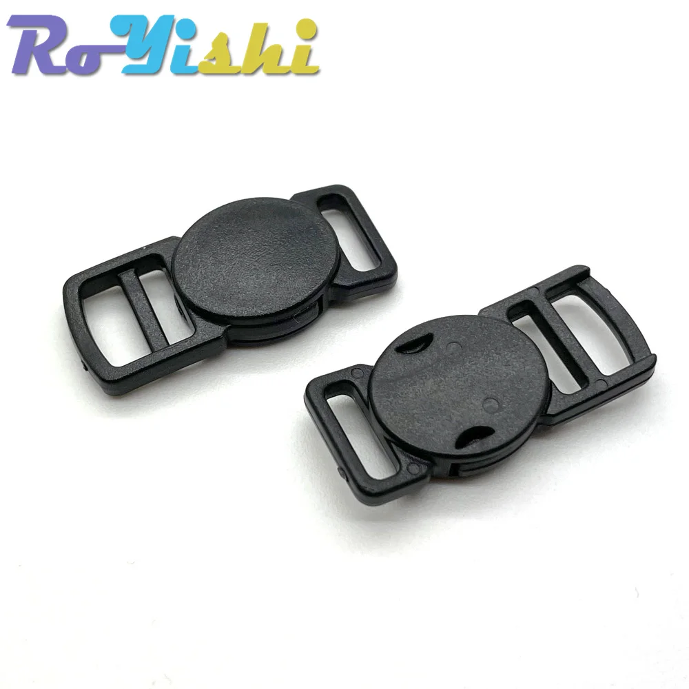 Black Release Buckles Round Plastic Safety Breakaway for Pets Collar Paracord Bracelet Webbing Bag Apparel Accessories