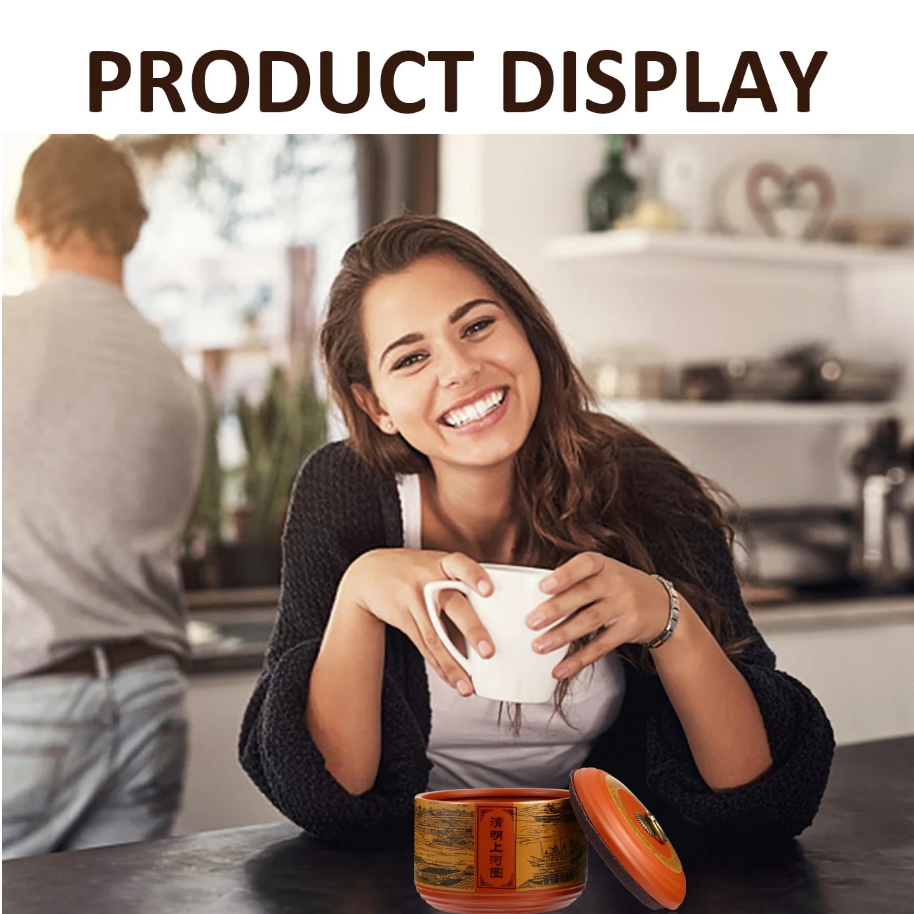 

Ceramic Tea Canister Sealed Lid Storage Container Smooth Surface Ideal for Loose Tea C ies Sugar Beans Dried Fruit Household