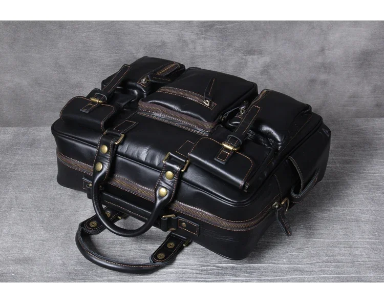 SEABIRD 100% Genuine Leather Men Bags Fashion Man Crossbody Shoulder Handbag Men Messenger Bags Male Briefcase Men's Travel Bag