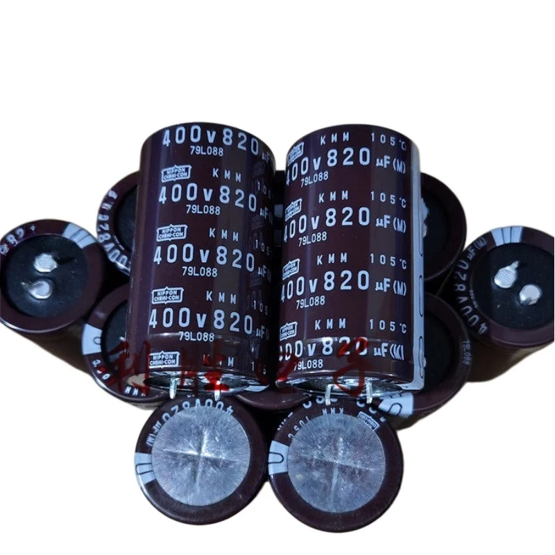 2PCS Capacitor Eletrolítico de Alumínio Série KMM 400V 820UF 35×60mm Capacitor de Filtro de Potência de Alta Tensão e Baixa ESR