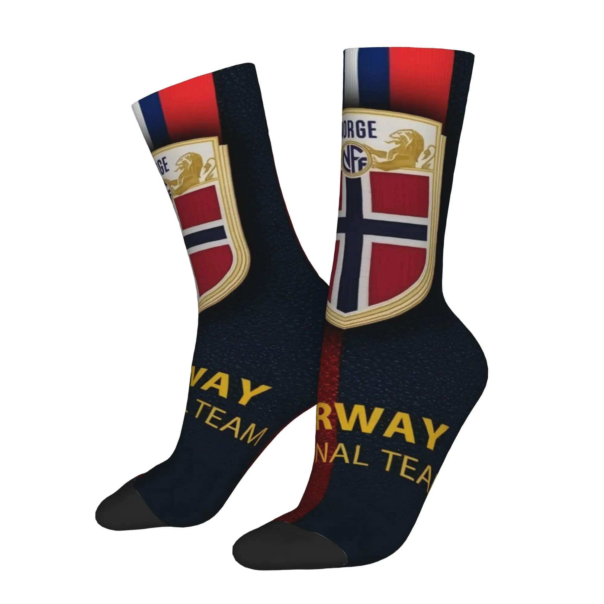 Happy Funny Norway Vintage Harajuku  Hip Hop Novelty Pattern Crew Sock Match Day Essentials