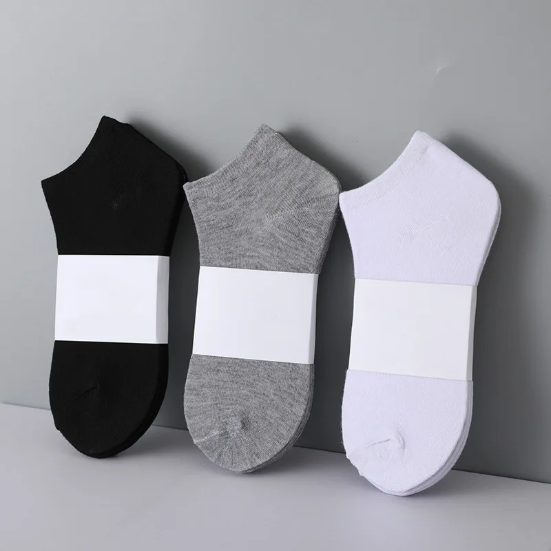 10 Pairs Of Solid Color Boat Socks Casual Versatile Short-cut Men's Socks Low-top Shallow  Summer Thin Sweat-absorbent Socks