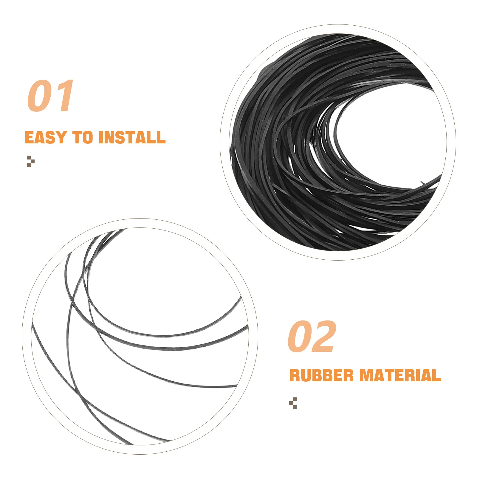 60 قطعة أحزمة مطاطية مسجل حجم مختلط 40-100 مللي متر استبدال مسجل شرائط محرك أحزمة كاسيت لاعب صيانة طقم تصليح