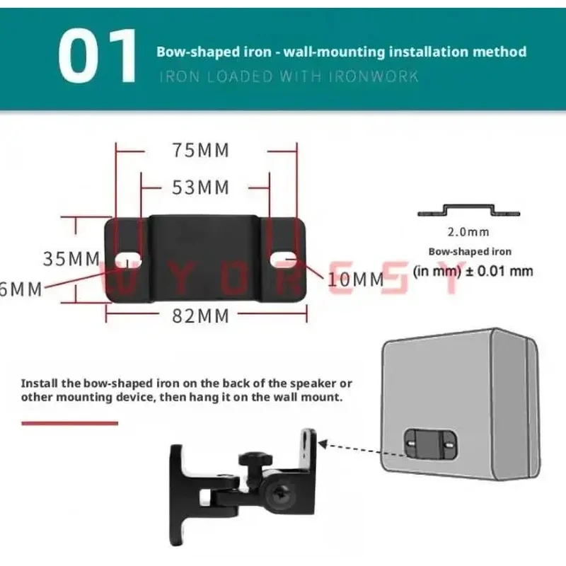 WYORESY for Samsung(8500S/9000S/9100S/9200S/9500S) Adjustable Zinc Alloy Wall Mount Optimizes Theater Sound Field Coverage