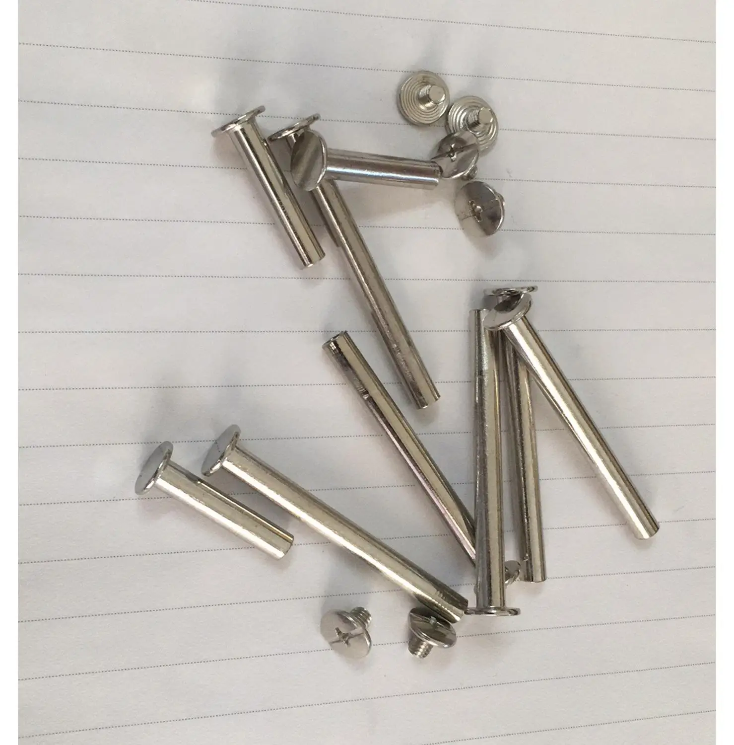 20-100pcs/lot Nickel plated flat head cross recessed female screw butt screw pair lock screw account book nail rivet album pair