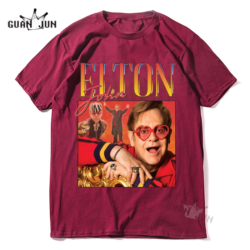 Elton John Music Legend Funny Retro 80\'s 90\'s Vintage Men Women Fashion T Shirt Casual Loose Tops Male Hip Hop Harajuku T-Shirts