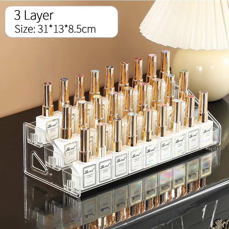 3/4/5/6/7 Lagen Acryl Nagellak Display Rack Transparante Cosmetische Organizer meerlaagse Eenvoudige Montage Rack Standhouder