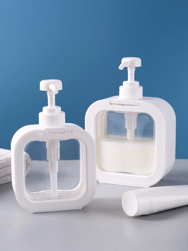1/2 Stück Seifenspenderflasche mit großer Kapazität, transparente, sichtbare Kunststoff-Pressflasche, geeignet für Reisen, Küche, Badezimmer – Detail 13