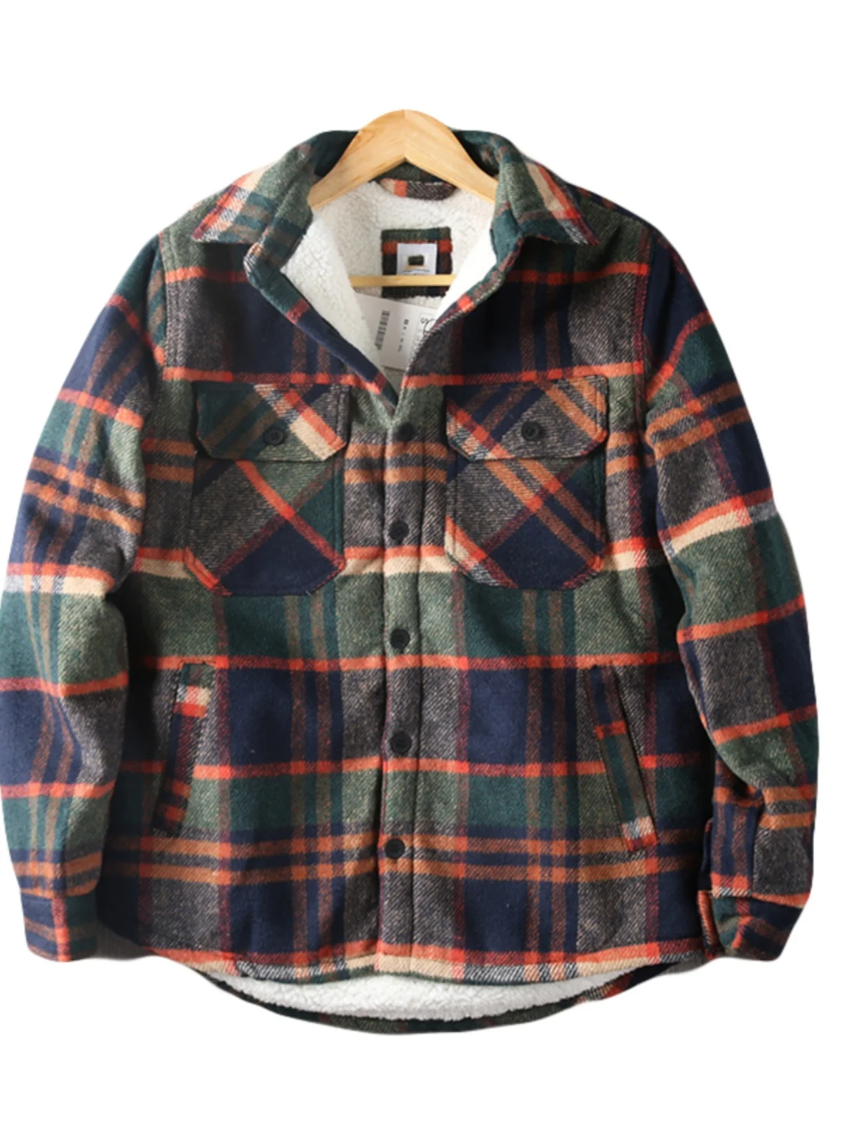 

Men's Thiened Faux Lamb Velvet Jaet Autumn Winter Flap Collar Cotton Clothes Faion Urban Sle Travel Scenarios