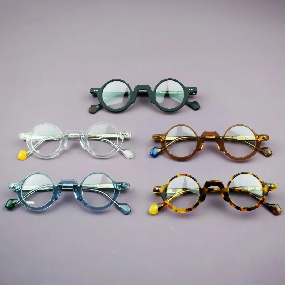 Винтажные очки в оправе для мужчин, высокое качество, маленькая оправа ручной работы, круглая ацетатная красочная оправа для чтения при близорукости, женские очки по рецепту