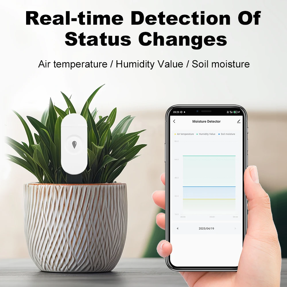 Zigbee2MQTT 3.0 Smart Soil Tester Humidity Temperature Moisture Sensor With Mobile Phone APP Real Time Monitor For Home Garden