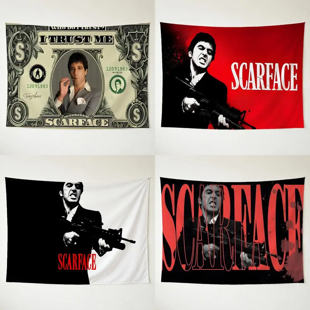 Movie Gangster Scarface Tapestry Washable Soft Daily Wall Hanging Decor for Living Home Room Bedroom