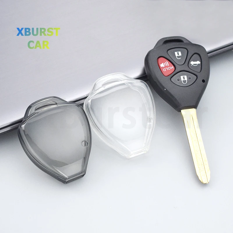 Przezroczyste etui na kluczyk samochodowy z TPU do Toyoty Corolla Camry Reiz RAV4 Crown Avalon Venza Matrix Yaris 4Runner