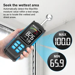 1PC MESTEK WM710A Wood Hygrometer Digital without Contact Hygrometer Alarm Function Moisture Detector