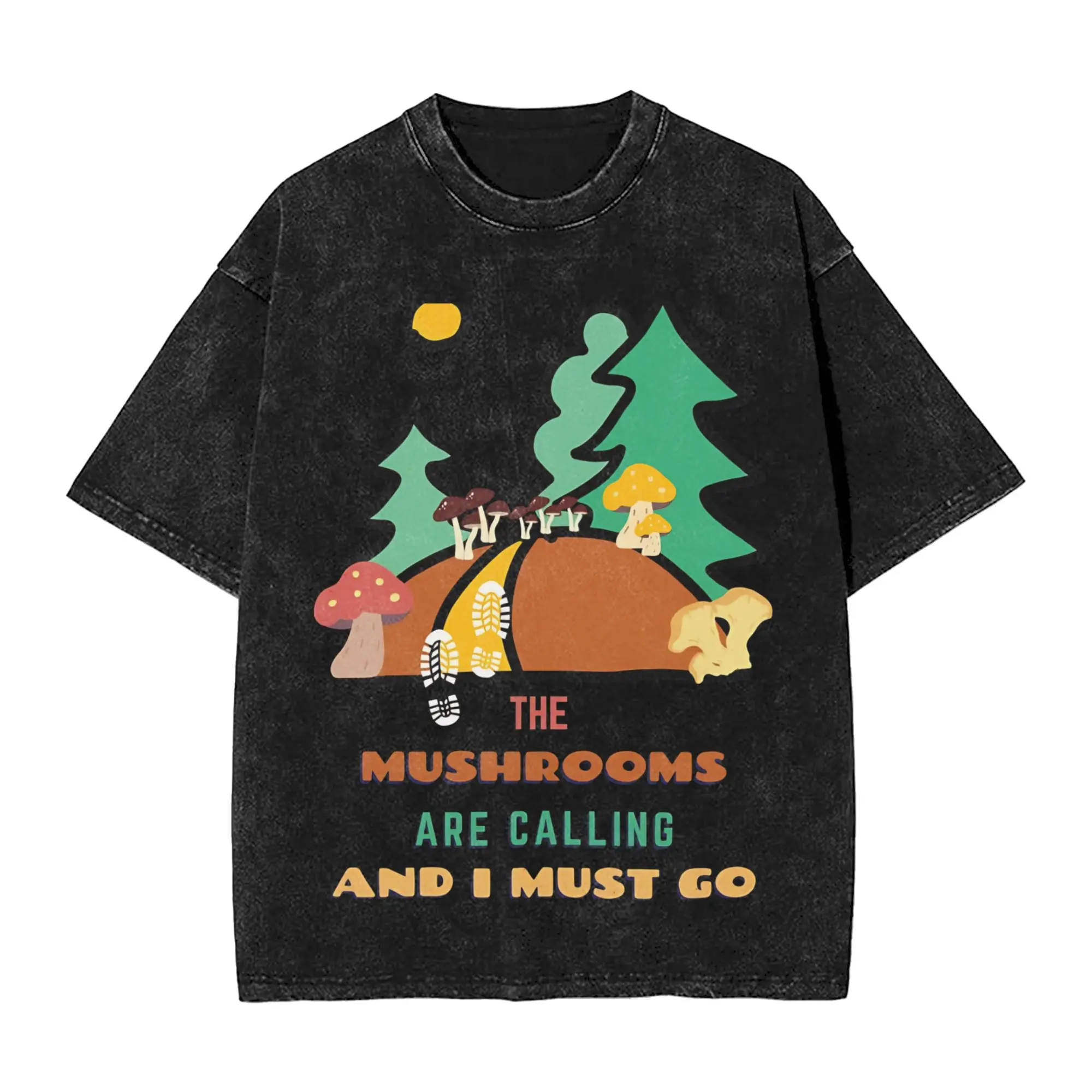 Summer Mushrooms Are Calling Washed T Shirt Outfit Oversize T-Shirts  for Men Women Tee Shirt