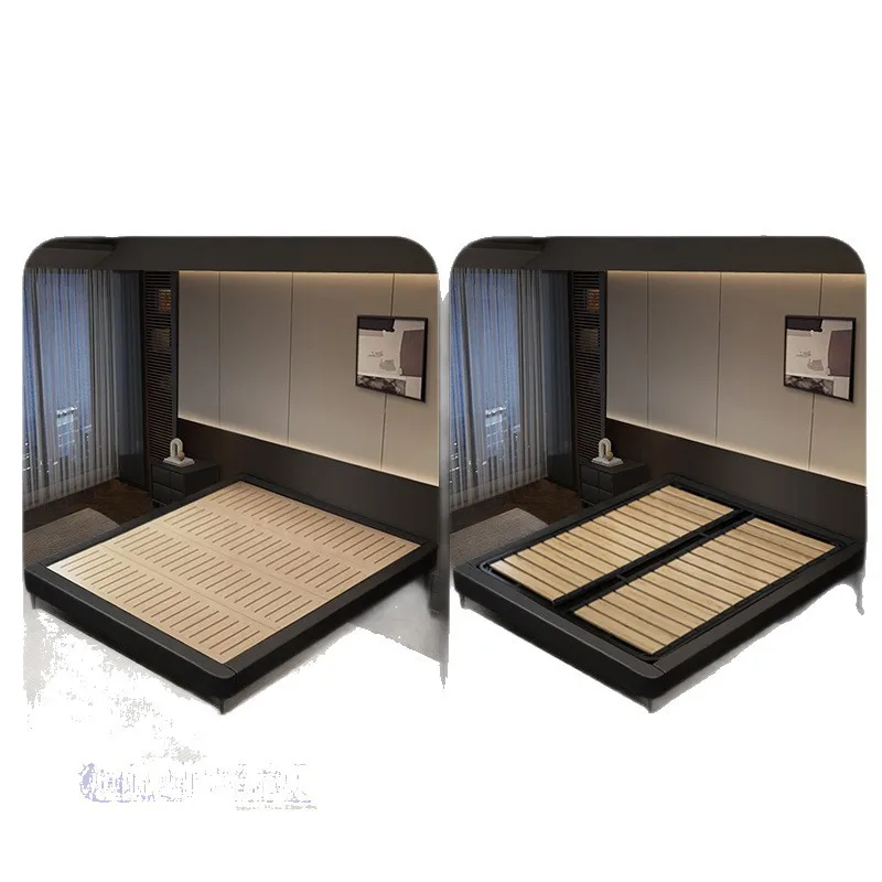 

French retro solid wood leather American light luxury high-end atmosphere antique master bedroom big bed