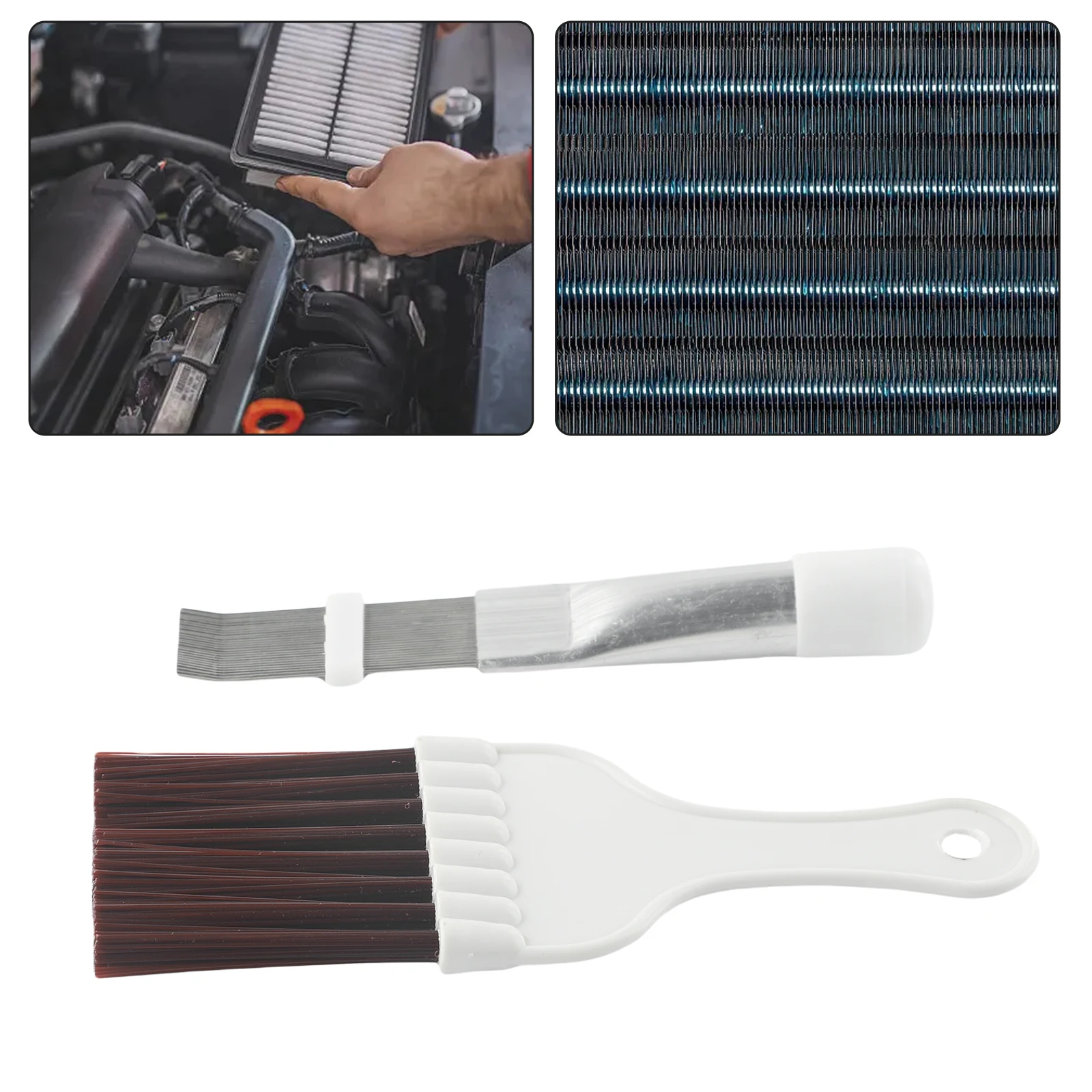 Car Air Conditioner Condenser Fin Cleaning Brush For A/C Coils 6.68X2.75X0.39inch Car ABS A/C Fin Repair Comb Cleaner Sets