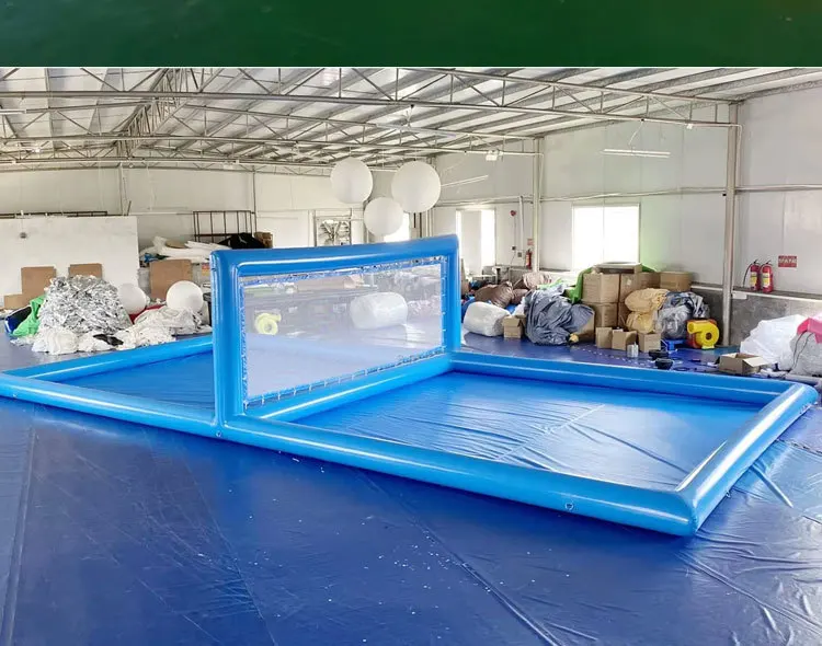 

Summer Water Game Volleyball Pool Water Volleyball Court 6*3.6*2m Inflatable Beach Volleyball Frame with Net
