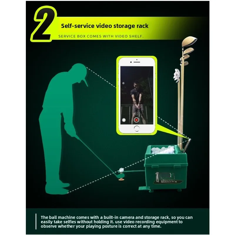 Indoor Outdoor Golf Automatic Tee Feeder with Club Rack, Multifunctional Ball Dispenser, Cross Border Stock, Ready to Ship