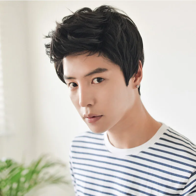 الشركة المصنعة التجارة الخارجية الأوروبية والأمريكية بالجملة شعر مستعار للرجال أنيق رأس الطائرة شعر مستعار محكم ارتفاع درجة الحرارة الألياف I