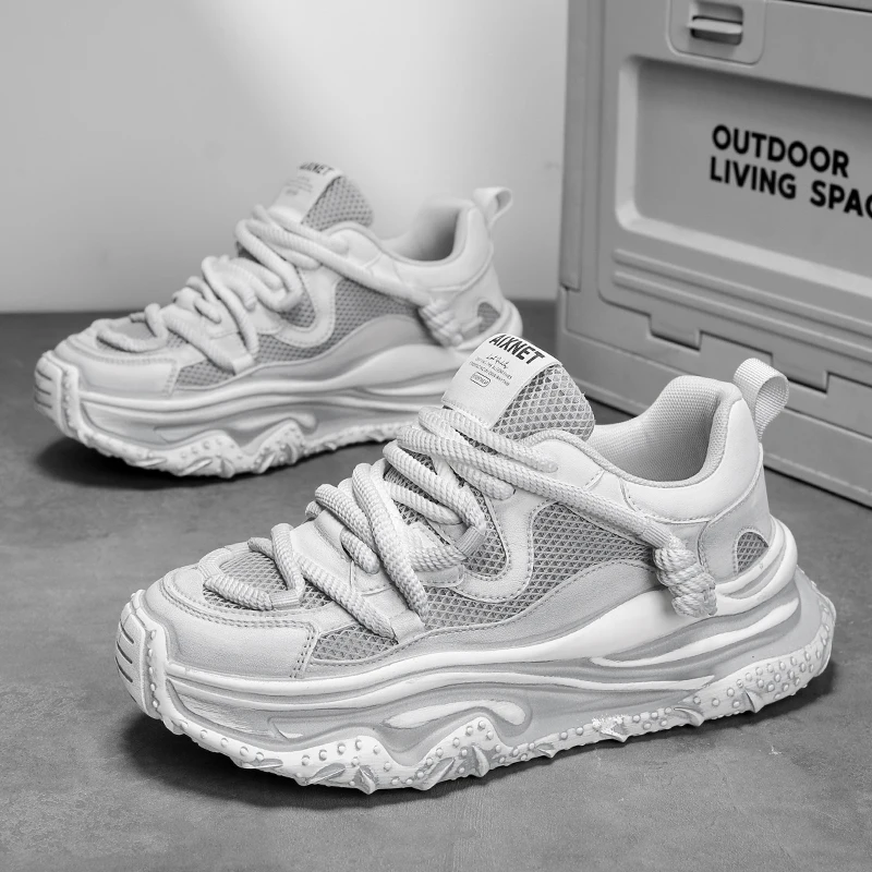 

Men's Casual Sports Shoes with Thick Sole – Multi-Functional Running Style, Lightweight Breathable Lining. Perfect for Outdoor A