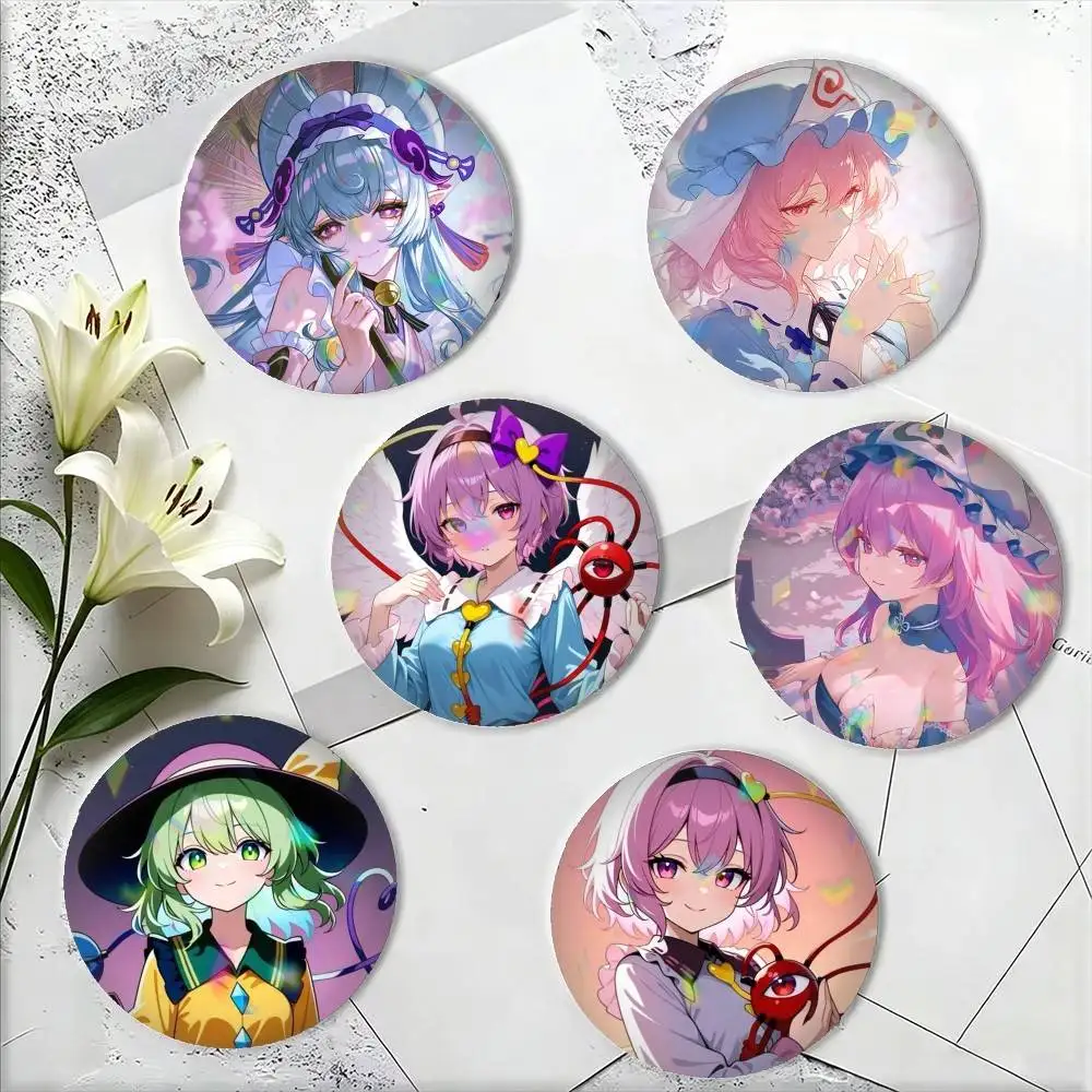 Game Touhou P-Project 25 32 44 58 75mm Badges Personalized Round Brooches Pins Accessory Gift