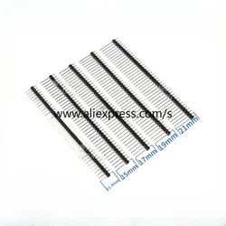 10PCS Single Row MALE 2.54MM 1X40 Pin PITCH 11MM/15MM/17MM/21MM/25MM LONG PIN Header connector Strip 1X40pin 1*40 40P 40Pin