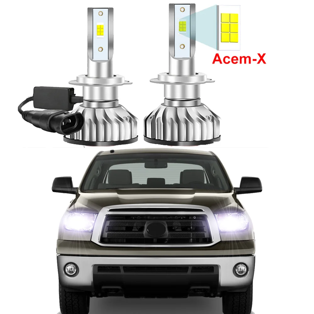 

2Pcs Led Headlight Bulb For Toyota Tundra 2007-2013 (only fit original bulb is halogen) High Low Beam Canbus 6000K