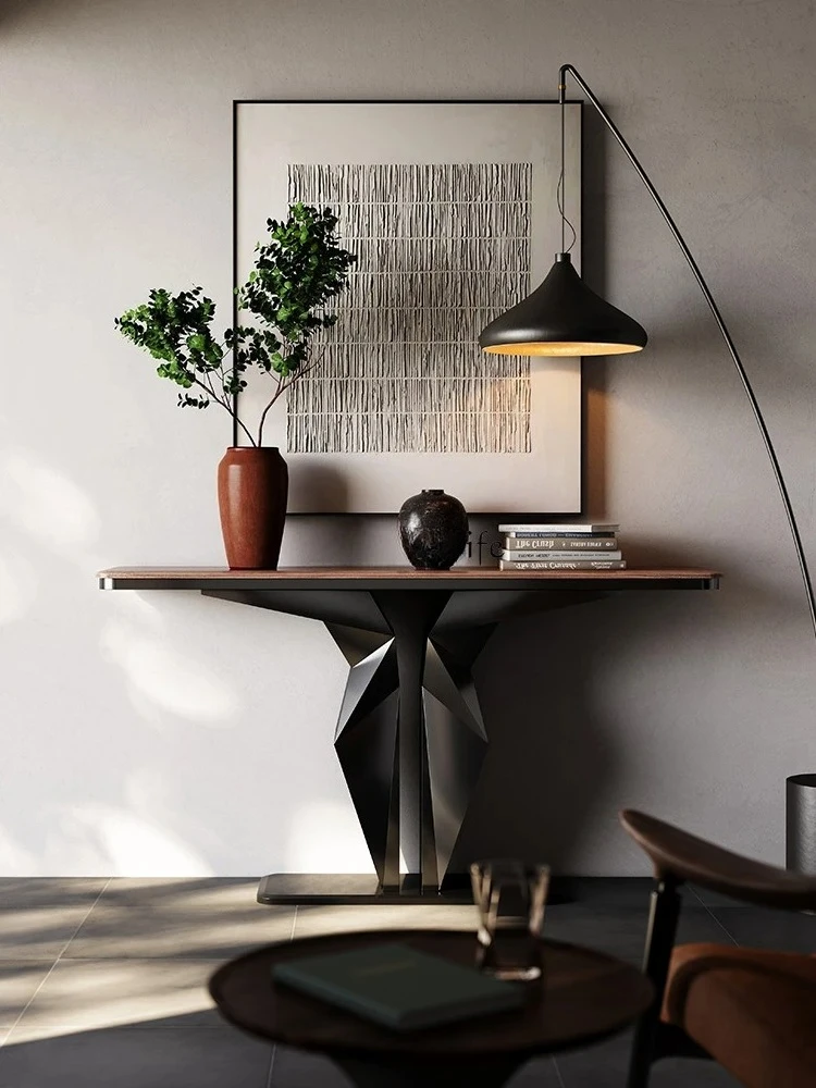 TT-*Light luxury North black walnut enigma modern simple against the wall