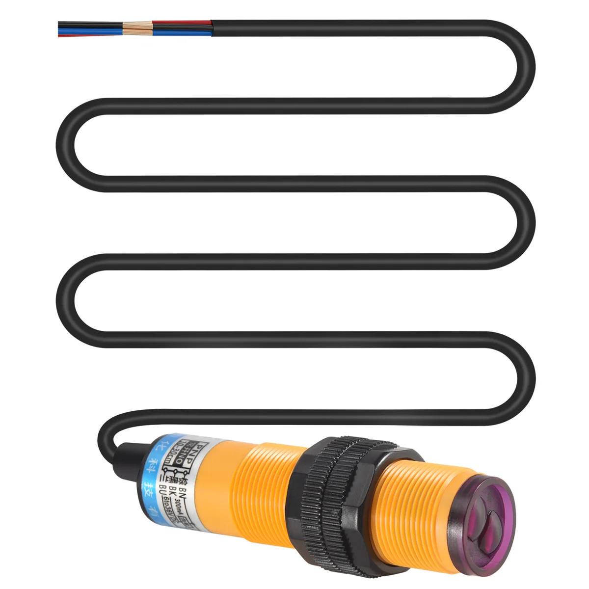 BABQ DC 3 สาย 6-36V PNP IR Photoelectric Sensor สวิทช์ 30 ซม.E18-B03P1